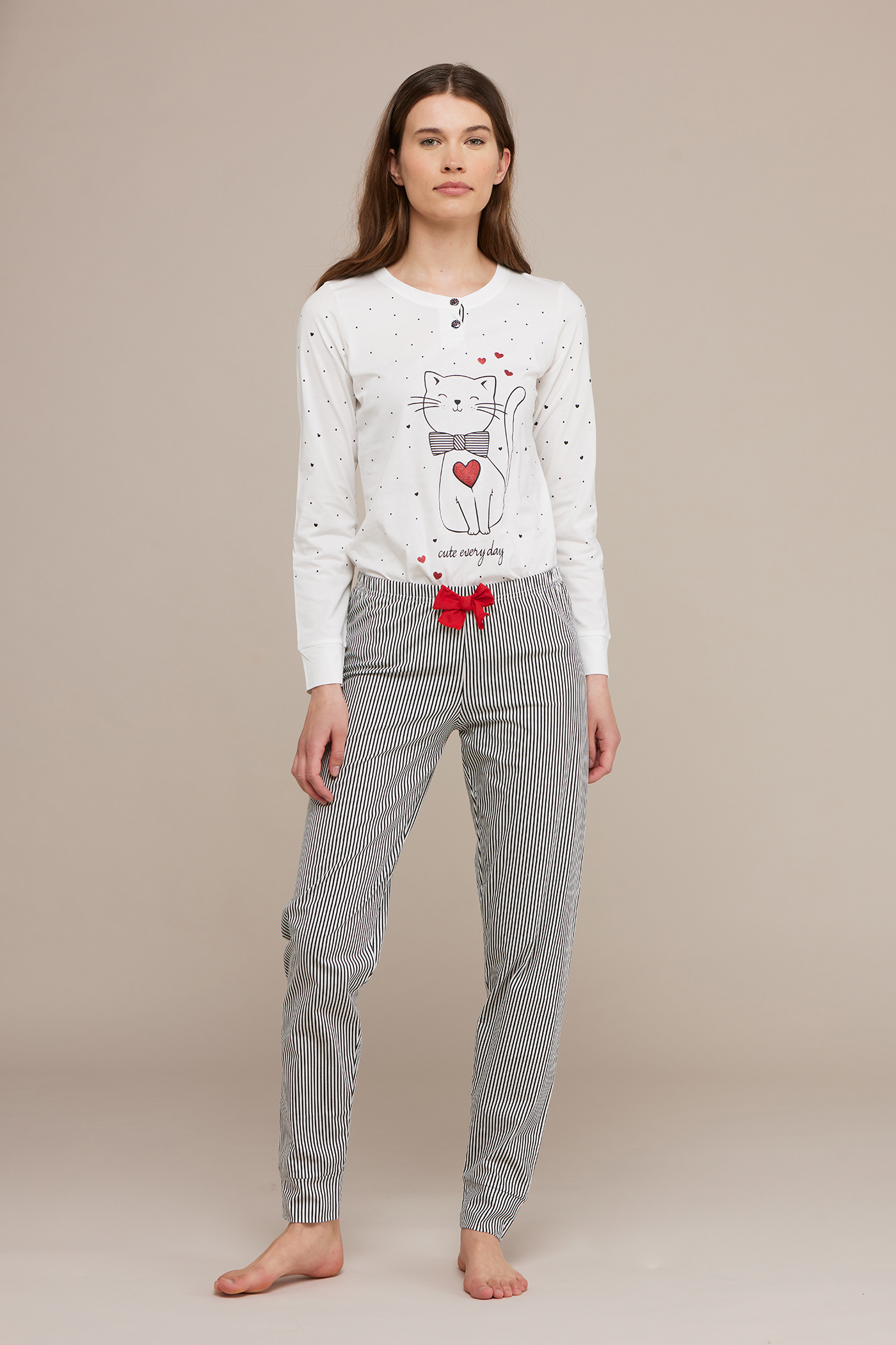 inverno Ciao Kitty pigiama Moda Premium ciao gattino pigiama 100% cotone  pigiama top Ciao Kitty pigiama moda pantaloni gatto ragazza, rosa, L :  : Moda